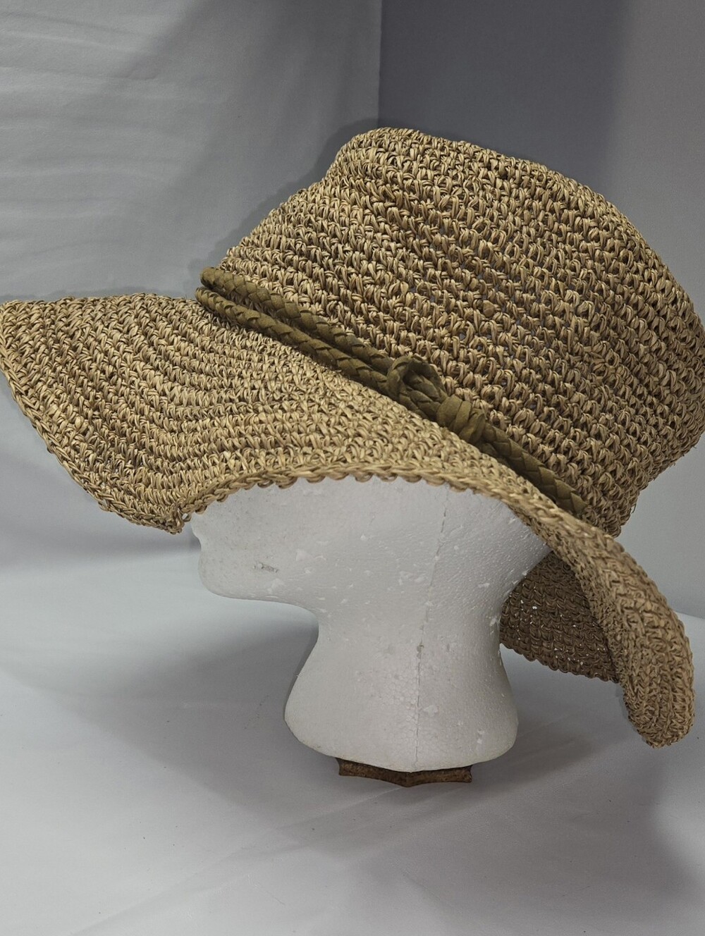 Tommy Bahama Natural Tan Woven Sun Hat with Knot Trim